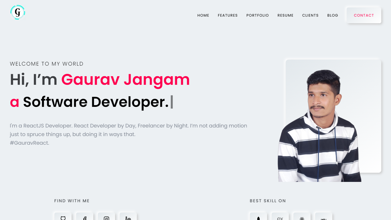 #peronal portfolio #portfolio #sea food store #instagram #instagram clone #amazon #amazon clone #whatsapp #whatsapp clone... - Gaurav Jangam | Software Developer